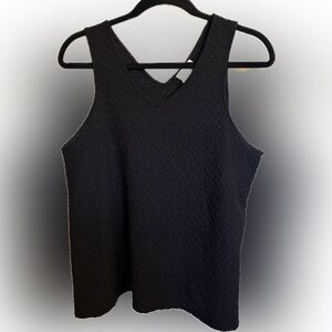 Anthropologie Deletta Black Textured Tank Top